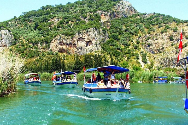 Dalyan Mud Bath, Iztuzu Beach & Kaunos Tombs from Sarigerme
