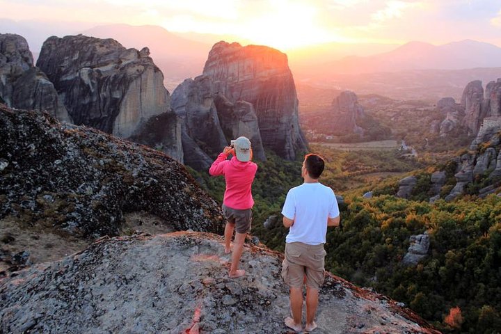 Meteora Sunset with Monastery & Hermit Caves Tour in Small Group