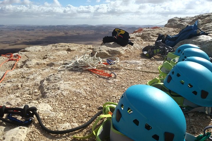 Rappelling Down the Ramon Crater Cliff