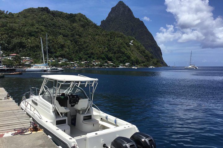 Private All Inclusive Speedboat to Soufriere with Lunch, Mud Bath & Waterfall