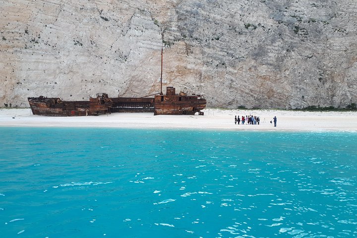 Zakynthos : One day small group tour to Navagio beach Blue Caves & top view