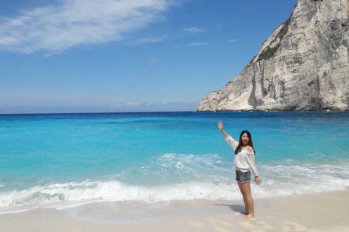 Zakynthos : One day small group tour to Navagio beach Blue Caves & top view