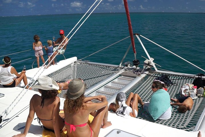 Catamaran Adventure Full Day: Ile aux cerfs,GRSE Waterfall,Snorkeling &BBQ Lunch