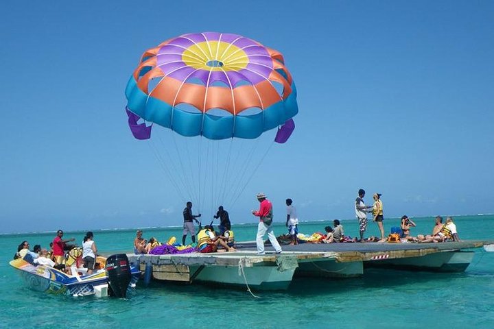 Catamaran Adventure Full Day: Ile aux cerfs,GRSE Waterfall,Snorkeling &BBQ Lunch