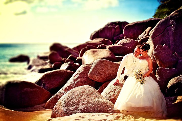 Wedding / honeymoon photo La Digue Seychelles