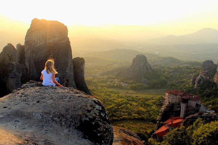 Meteora Sunset with Monastery & Hermit Caves Tour in Small Group