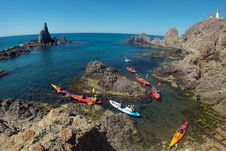 Cabo de Gata Active. Guided kayak and snorkel route through coves of the Natural Park