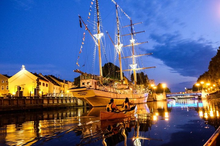 Night Canoe City Tour in Klaipeda
