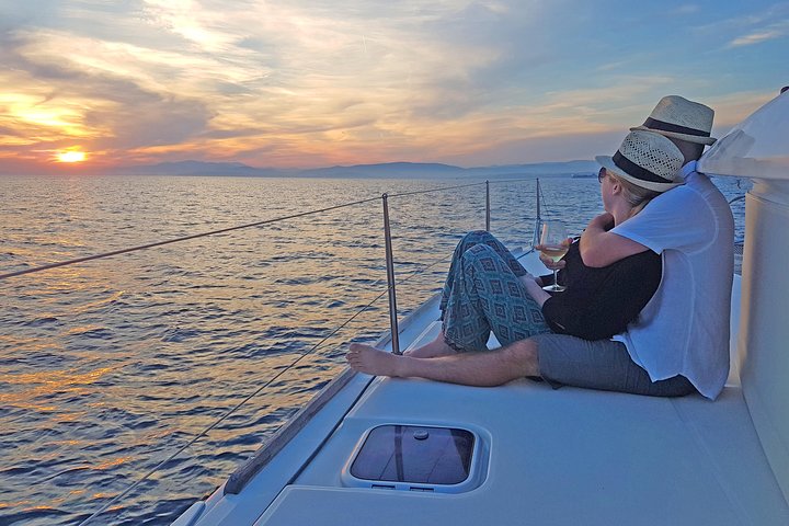 Luxury Athens Catamaran Cruise with Greek Meal & Drinks