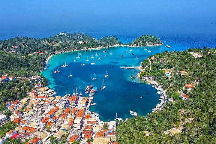 Paxos Antipaxos Blue Caves (Lakka Village) from Corfu