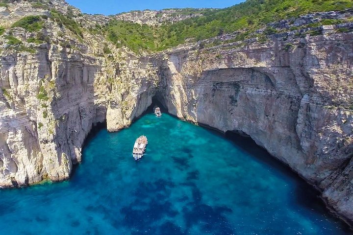Paxos Antipaxos Blue Caves (Lakka Village) from Corfu