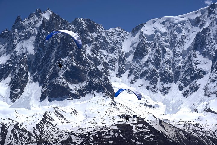 Paragliding Tandem Flight in Chamonix - Take-off from Plan-Praz
