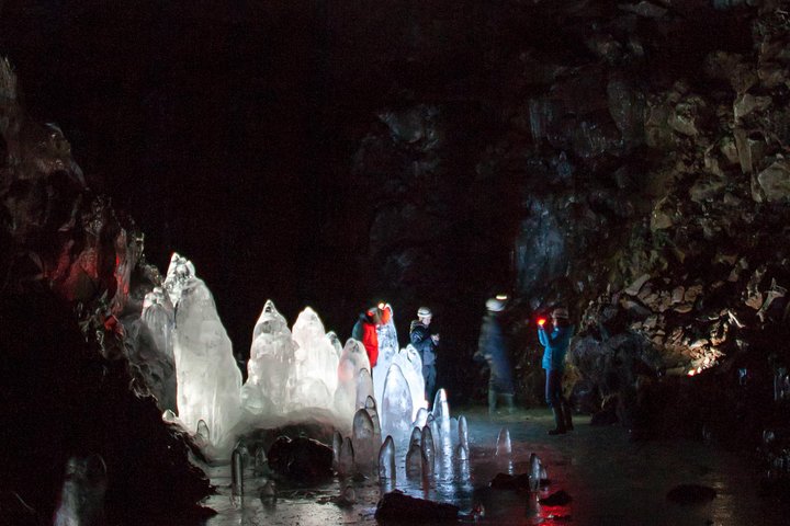 Ice Cave Lofthellir exploration - A permafrost Cave inside a magma tunnel.
