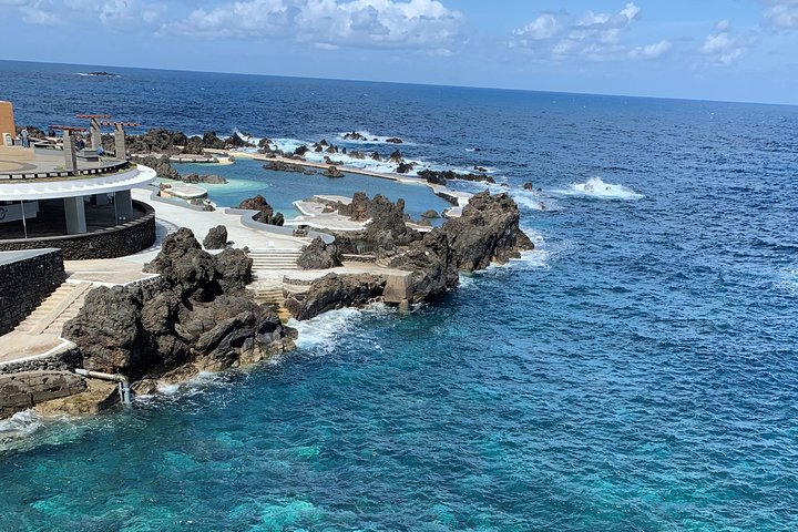 Porto Moniz, Seixal, Fanal Forest, Cliff Skywalk in Open Roof 4X4