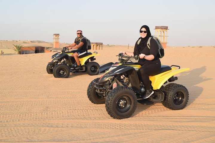 Dubai Desert Safari Dune Bashing, 60min ATV Quad, Camel Ride, BBQ