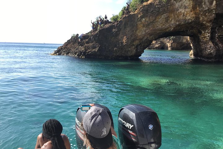 Private All Inclusive Speedboat to Soufriere with Lunch, Mud Bath & Waterfall