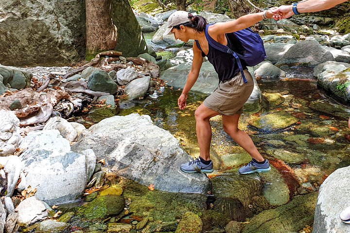 River Trekking to the Waterfall in Andros