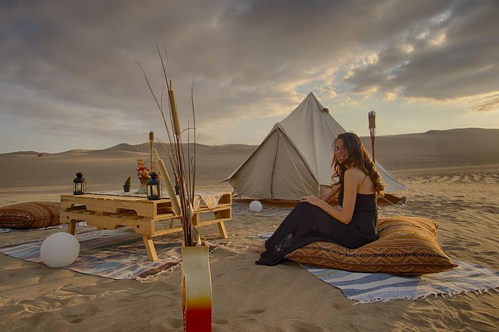 Luxury Desert Glamping in Huacachina with Buggy & Sandboarding