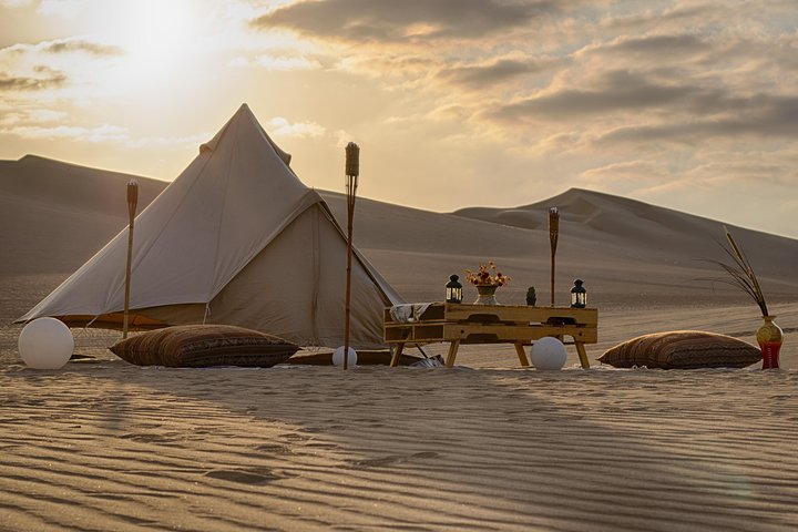 Luxury Desert Glamping in Huacachina with Buggy & Sandboarding