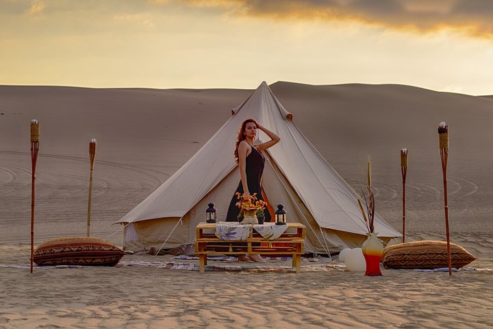 Luxury Desert Glamping in Huacachina with Buggy & Sandboarding