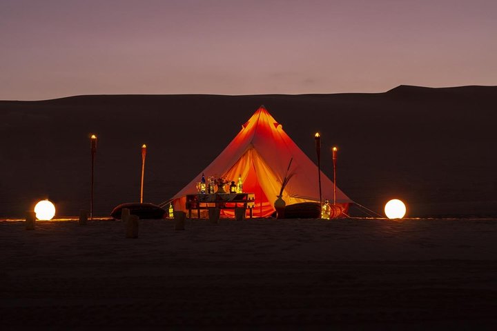 Luxury Desert Glamping in Huacachina with Buggy & Sandboarding