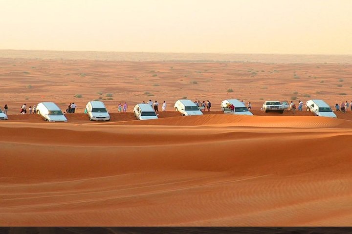 Dubai Desert Safari, Dune Bashing, Camel Ride, Sandboarding & BBQ