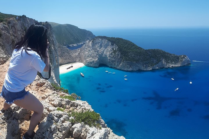 Zakynthos : One day small group tour to Navagio beach Blue Caves & top view