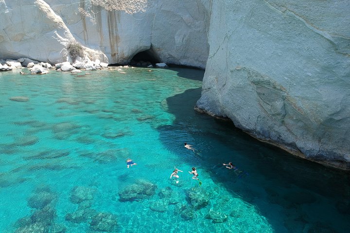 Best of Milos and Poliegos Catamaran snorkelling Cruise with BBQ