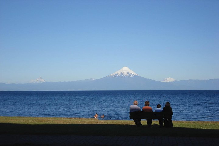 Osorno Volcano and Petrohue Falls from Puerto Varas