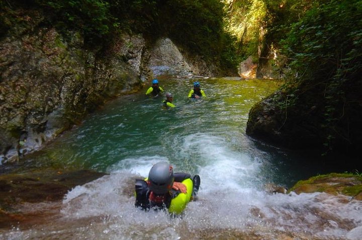 Sports canyoning in the Vercors near Grenoble