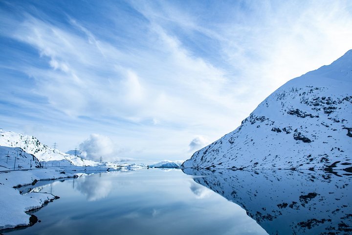 Swiss Alps Bernina Red Train and St.Moritz Tour from Milan