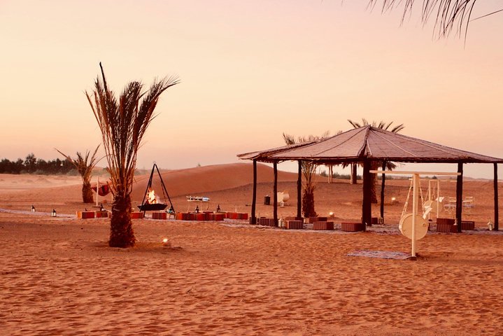 Merzouga: Overnight in luxury desert camp with Camel Ride, meals & sandboarding