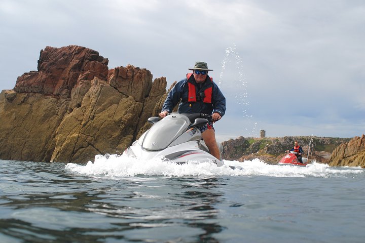 Escorted Coastal Tour by Jet Skis from St. Aubin