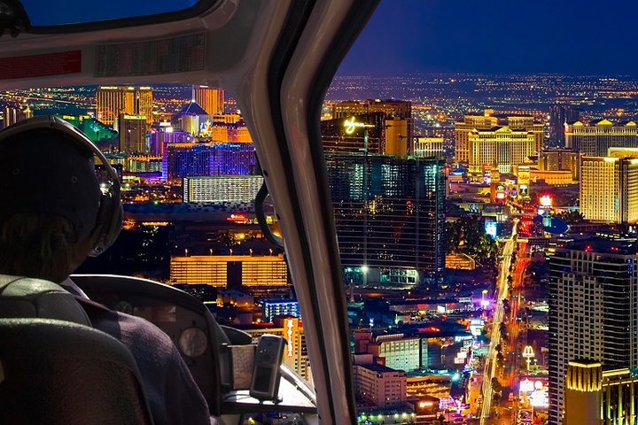 Las Vegas Helicopter Night Strip Flight Tour with Optional Dinner