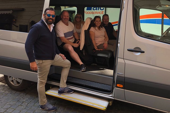 Fiumicino Airport private transfers with luxury Mercedes van