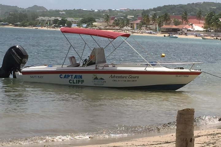 Private All Inclusive Speedboat to Soufriere with Lunch, Mud Bath & Waterfall