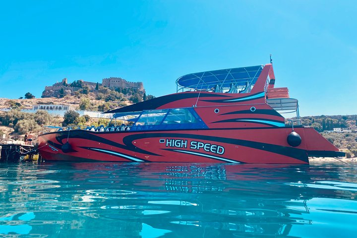 Fast Boat To Symi with a swimming stop at St George's Bay! (Only 1hr journey)