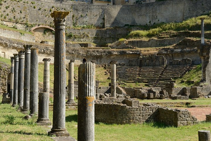 Volterra and San Gimignano with Bocelli's Theatre Private Tour from Lucca