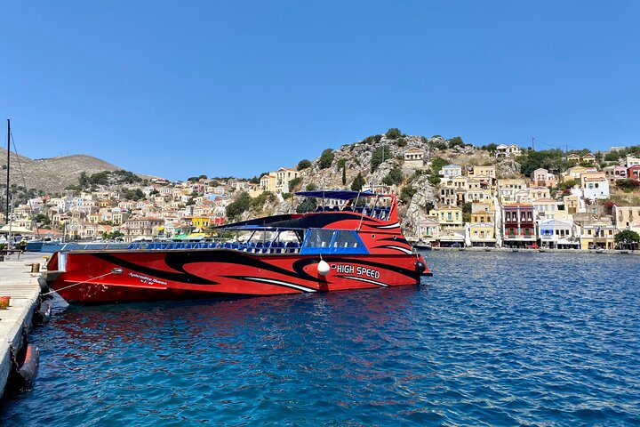 Fast Boat To Symi with a swimming stop at St George's Bay! (Only 1hr journey)