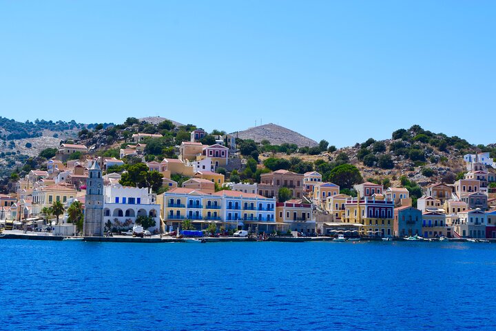 Fast Boat To Symi with a swimming stop at St George's Bay! (Only 1hr journey)