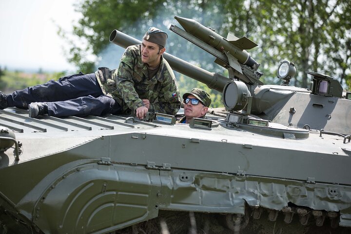 Ride in a BMP tank and military garage tour Prague
