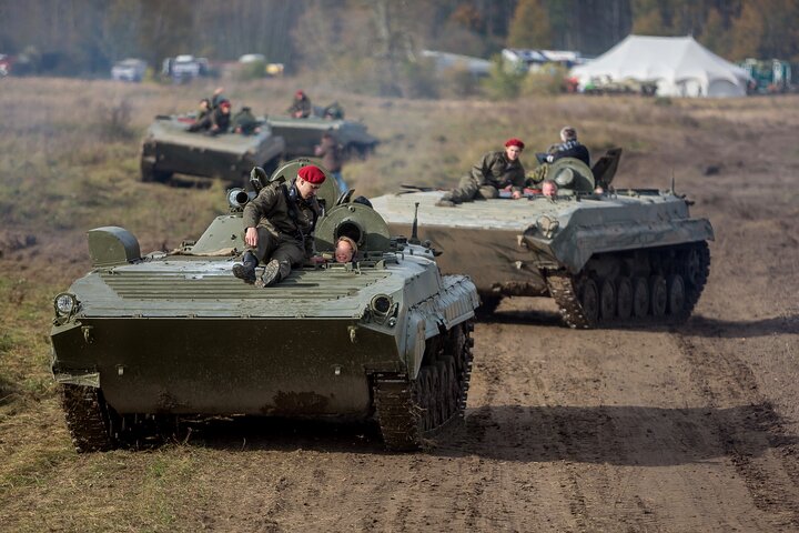 Ride in a BMP tank and military garage tour Prague