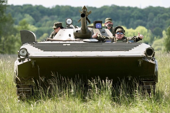 Ride in a BMP tank and military garage tour Prague