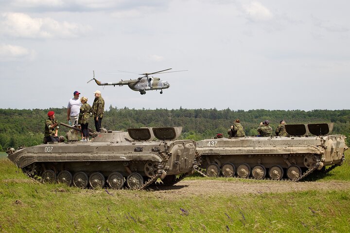 Ride in a BMP tank and military garage tour Prague