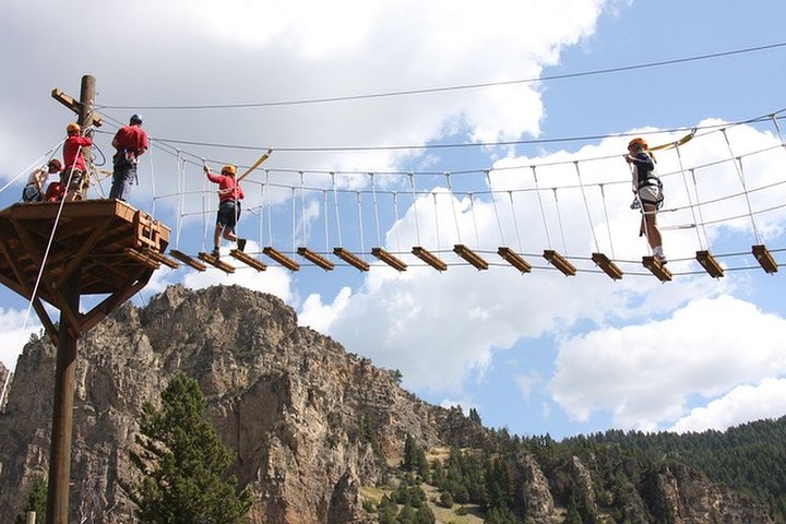 Ziplining across the Beautiful Gallatin River