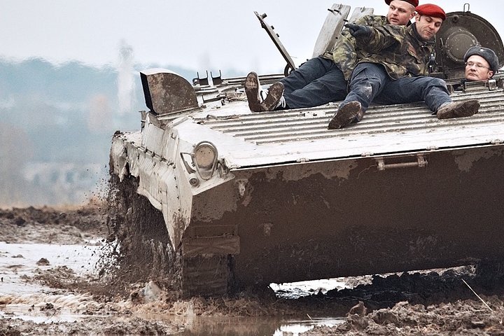 Ride in a BMP tank and military garage tour Prague