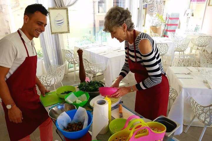 Sea View Sicilian Cooking Class & Taormina Market with Chef Mimmo