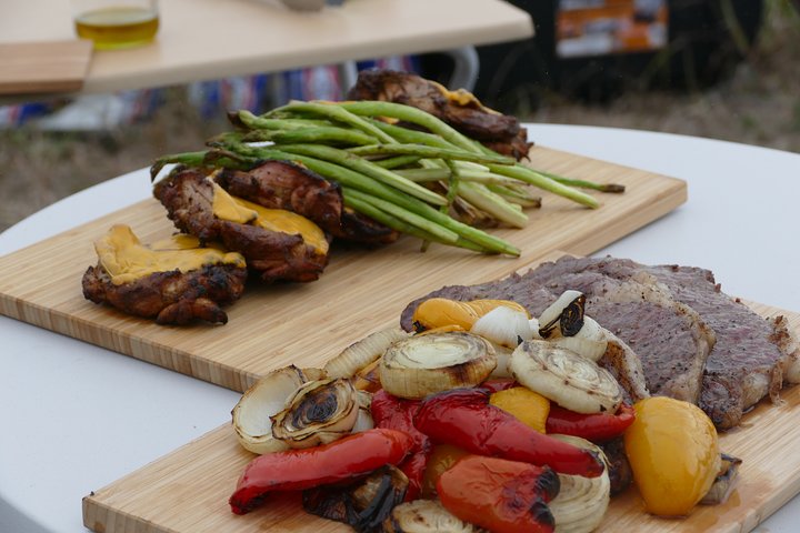 "Aka beef barbecue" to enjoy in the superb view of Aso
