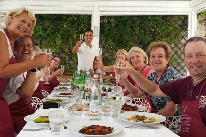 Sea View Sicilian Cooking Class & Taormina Market with Chef Mimmo
