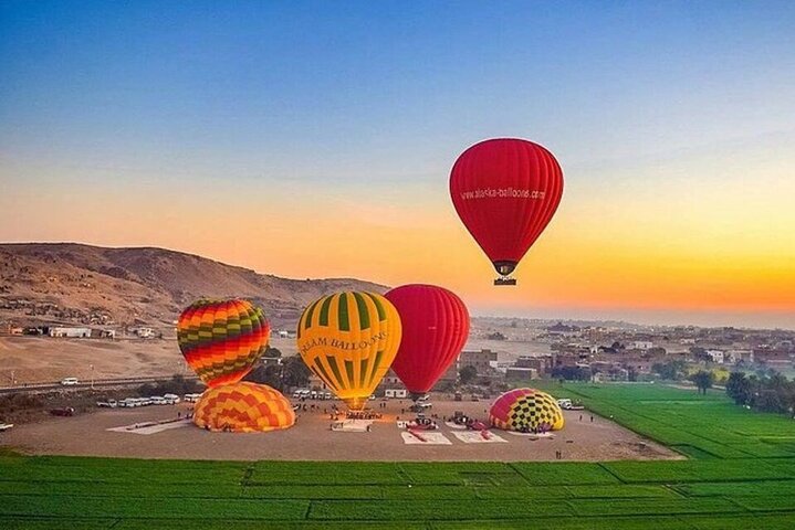 Sunrise Hot Air Balloon Over the Historical sites in Luxor
